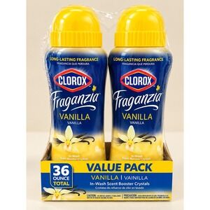 Clorox Fraganzia Vanilla In-Wash Scent Booster Crystals 36oz Total 2 Pack